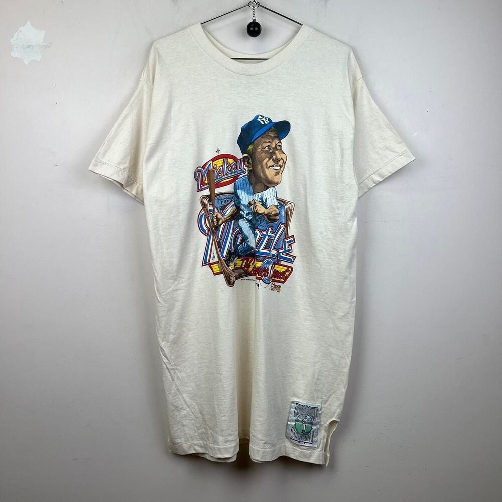 Vintage 90s Mickey Mantle Player New York Yankees MLB Baseball Tee shirt XL